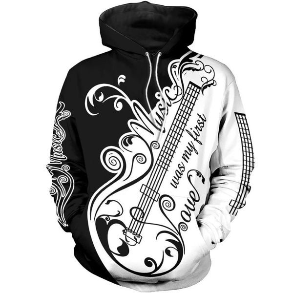 

love music black&white 3d all over printed costume spring autumn fashion casual hoodies sweatshirt zip jacket men's & sweatshirts