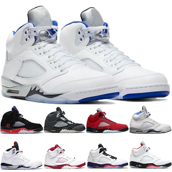 

jumpman 5s men basketball shoes raging bull 5 stealth 2.0 oregon anthracite pink foam fire red sports des chaussures sneakers size 40-47, White;red