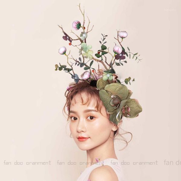 

creative bridal exaggerated headdress personality retro headwear catwalk stage performance antler headband hair accessory1