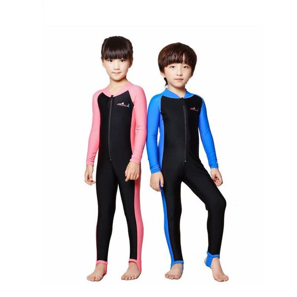 

one-piece suits fanceey diving suit kids swimsuit girls boys wetsuit upf 50+ full body one piece children swimwear front zip bathing