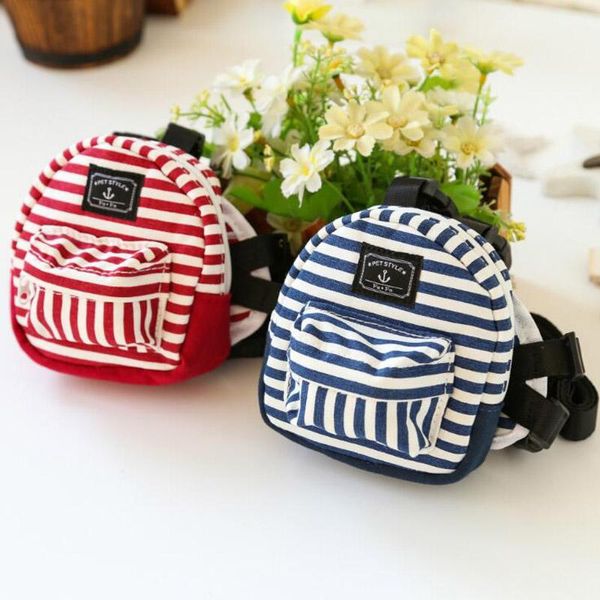 

pet dog denim striped backpack puppy cat carrier pocket bag with leash outdoor travel packet teddy traction rope school s l car seat covers