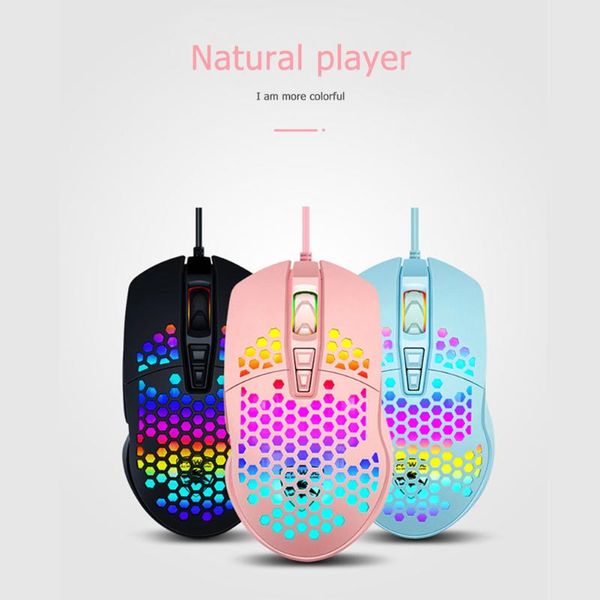 

wired gaming mouse v9 honeycomb shell colorful rgb backlight computer gamer for office caring supplies mice