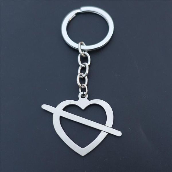 

keychains huchanghua heart keyring stainless steel for lovers' jewelry, Silver