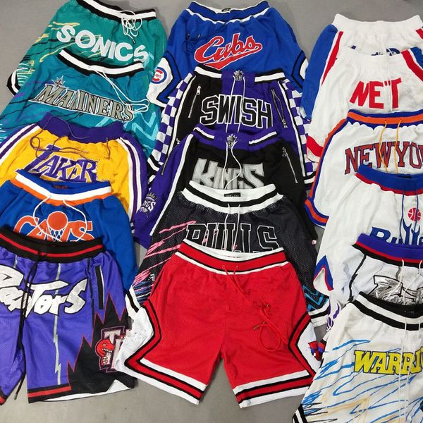 

teams just don basketball short 2021 hip pop summer running sports pant with pocket zipper outdoor breathable sweatpants white black mens st