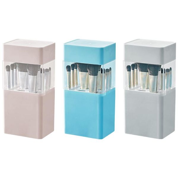 

makeup brush holder 2 in 1 dustproof portable cosmetic air drying storage box deskcontainer boxes & bins