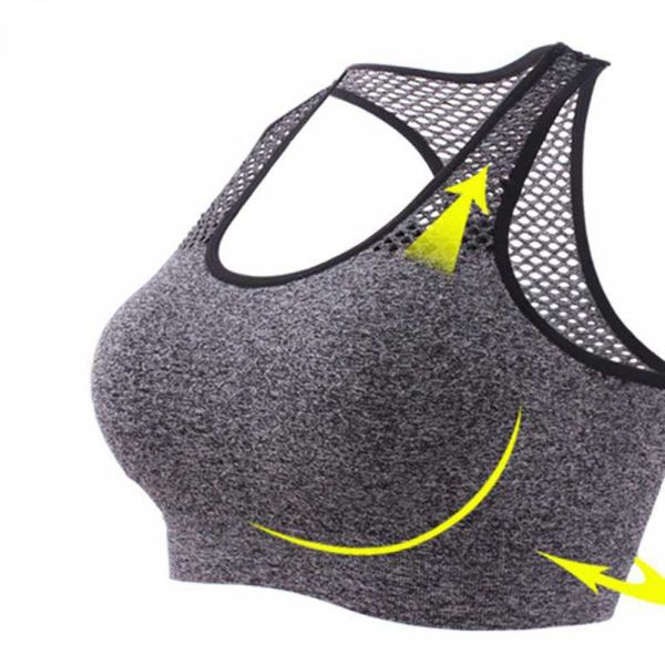 

sports bra women yoga running workout mesh breathable medium supports fitness activity bras quick-dry compression outfit