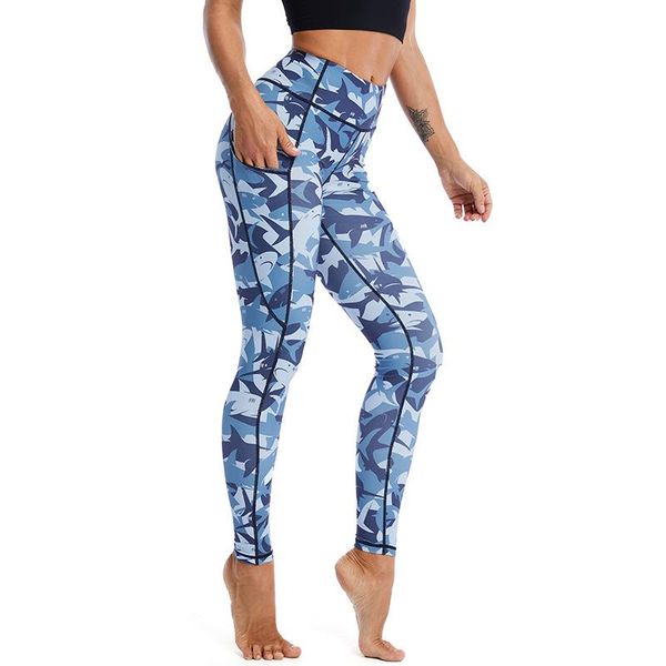 

camouflage yoga pants ladies high waist pocket leggings printed sports leggins summer fitness running gym clothing women 2021 outfit