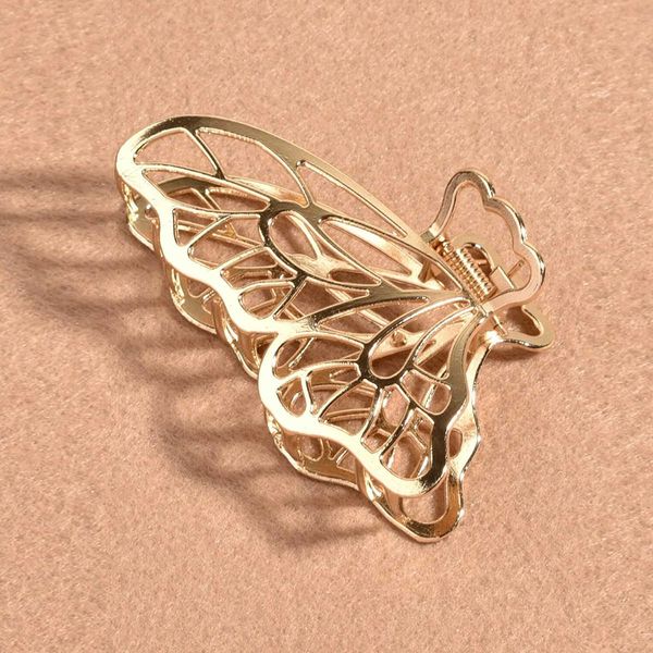 

658910 metal butterfly large elegant hairpin back headdress, Golden;silver