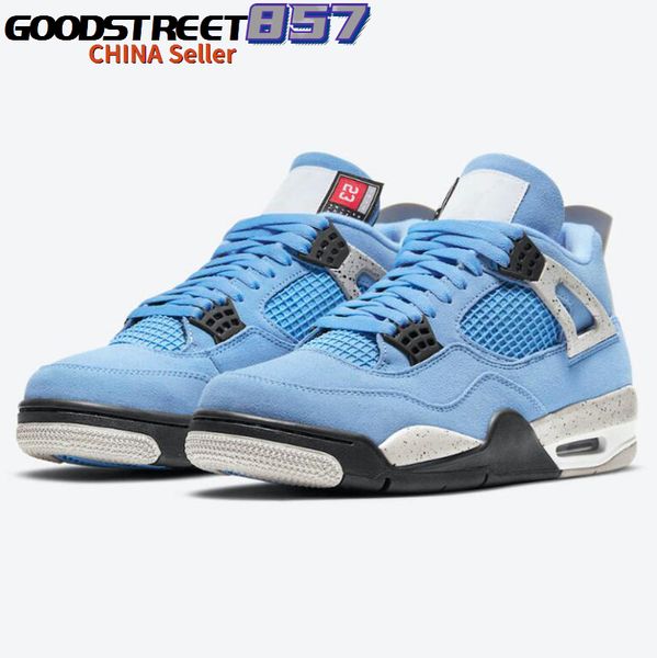 

high quailty jumpman 4 university blue basketball shoes classics unc 4s suede sneaker designer with box