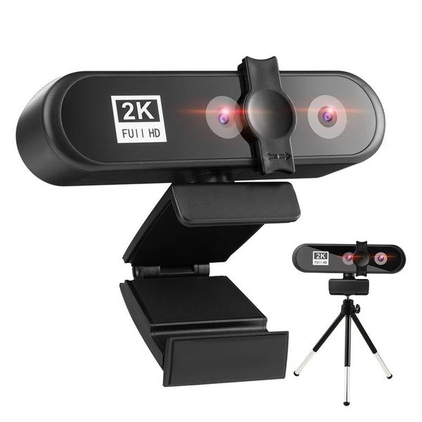 

video conference webcam 2k pc web camera with face recognition dual lens autofocus hd for computer live broadcast webcams