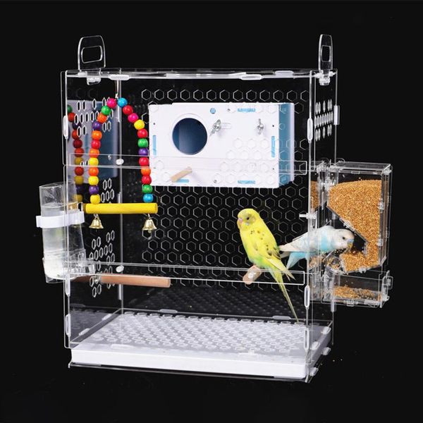 

bird cage acrylic transparent parrot tiger skin peony cloud acacia small breeding large anti-flying cages