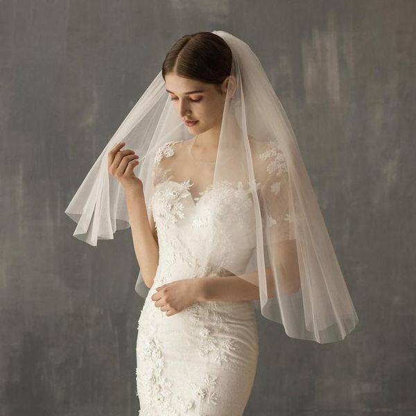 

bridal veils two layers wedding veil bride vintage fingertip accessories party novia, Black
