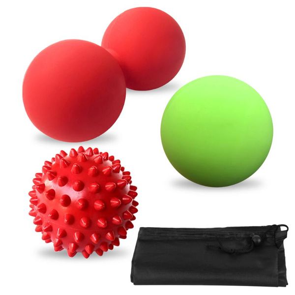

massage balls set double peanut ball spiky fascial tissue treatment muscle therapy yoga