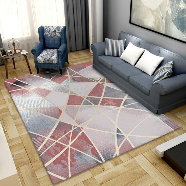 

carpets living room bedroom bedside bay window floor decoration mat geometric non-slip carpet indoor printing area