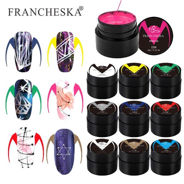 

nail gel francheska colorful spider line nails art polish boxed uv painting lacquer web stickers tslm1, Red;pink