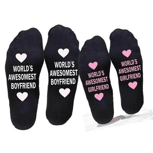 

casual men's and women's english letter socks cotton, Black