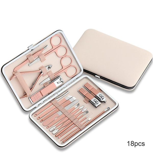 

nail art kits 7-18pcs/set stainless steel clipper pedicure set with scissor tweezer professional manicure tools supplies dropship
