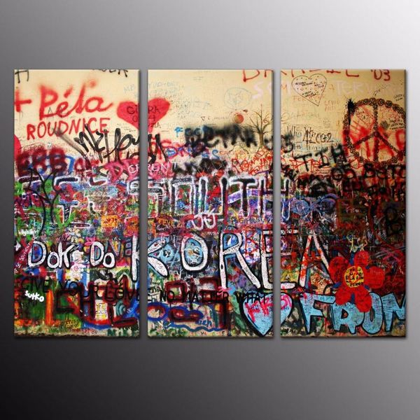 

paintings 3pieces urban abstract canvases can decorate the walls of a room