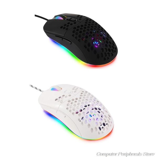 

wired mouse optical gaming honeycomb shell mice rgb led backlight j29 21 drop