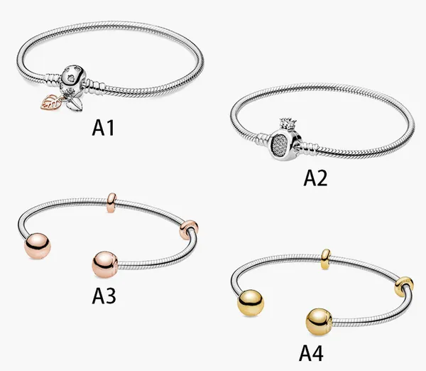 Joias finas Autênticas Contas de Prata Esterlina 925 Fit Pandora Charm Bracelets Pulseira Aberta Pulseira Conta Cadeia de Segurança Pingente DIY miçangas