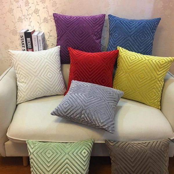 

cushion/decorative pillow cushion cover modern luxury velvet geometric flocking striped solid case home decor for bedroom sofa living room 4
