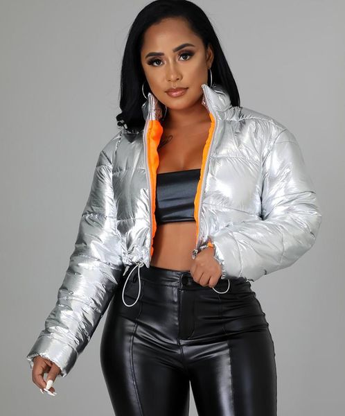 

women's jackets bonnie forest shiny womens comfy silver leather bomber jacket fashion autumn zipper up oversized streetwears, Black;brown