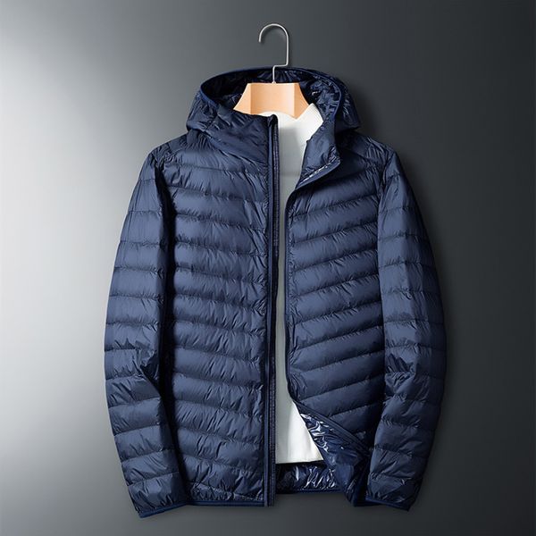 

men's wear warm short hooded white duck couple's lightweight ultra-thin men's down et, Black