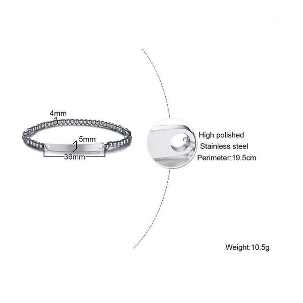 

fxm cce109 fashion jewelry for women birthday gift selling lover bracelet 18cm beads steel color square card bracelet1, Black