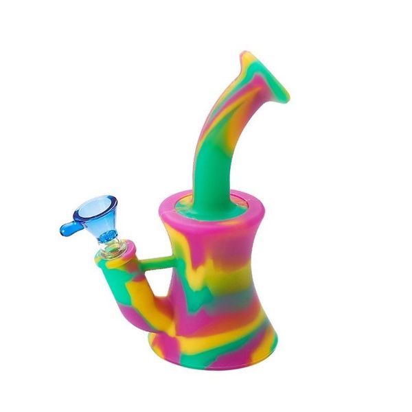 

silicone smoking pipes water pipe beaker design Silicone Beaker Bong unbreakable Oil Rig water bong with Silicone Downstem & 14mm Glass Bong
