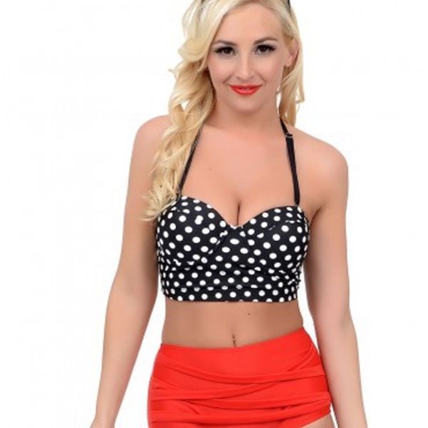 

new swimsuit high waist women bikini split, White;black