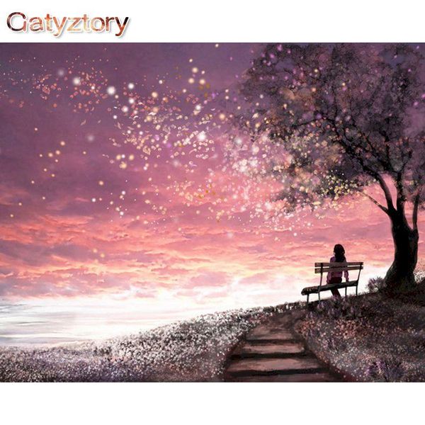 

paint by numbers pink starry sky number for adults canvas po frames picture acrylic 40x50cm paintings