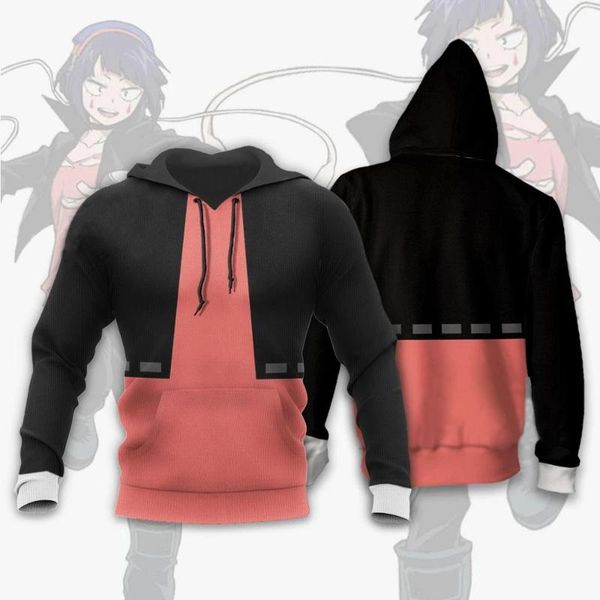 

men's hoodies & sweatshirts 2021 japanese anime my hero academia pullover kyoka jiro men women cosplay costume clothing, Black