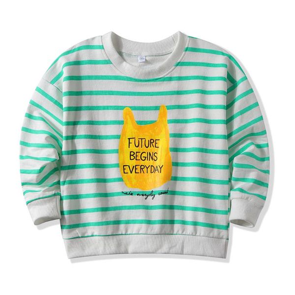 

shirts toddler kids baby boys girls striped letter cartoon sweatshirt outfits fashion long sleeve o-neck sweatshirts, White;black
