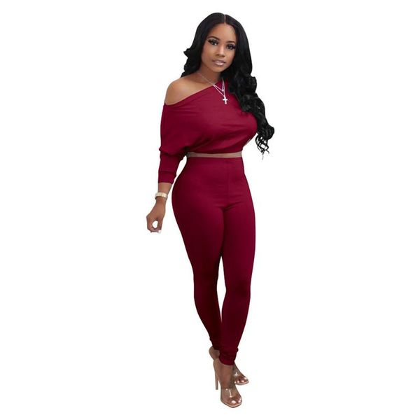 

women's tracksuits casual women solid color slim outfits long sleeves crop + pants autumn spring clothes sets lady bodycon suit, Gray
