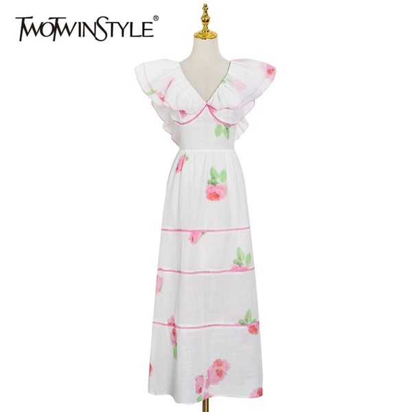 

print white patchwork bow dress for women v neck short sleeve high waist summer dresses female fashion clothes 210520, Black;gray