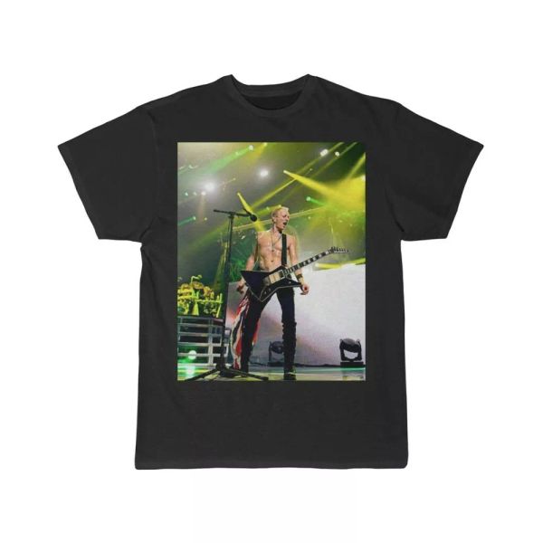 

def leppard phil collen t shirt men's short sleeve tee blk, White;black