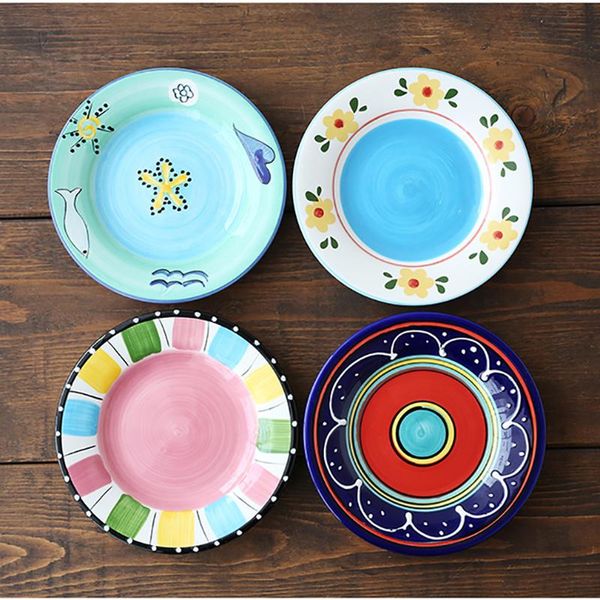 

dishes & plates japanese art painted ceramic snack plate modern simple home 6 inch dim sum dessert sushi el restaurant tableware