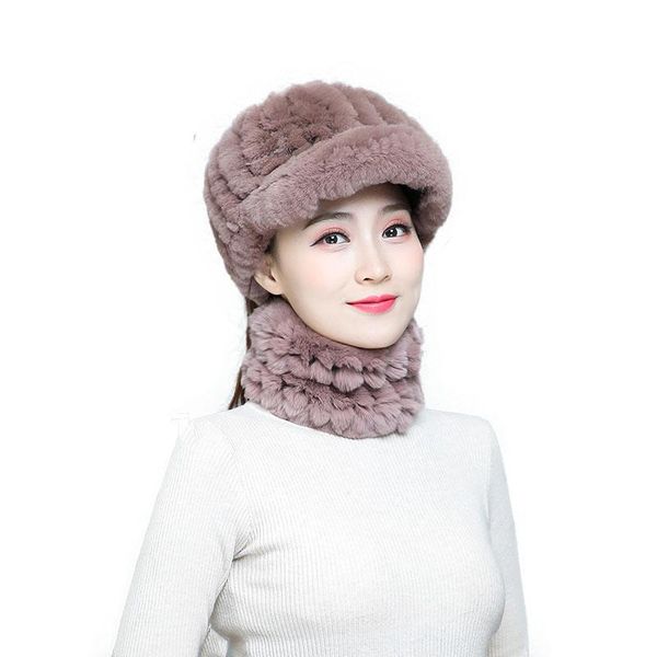 

hats, scarves & gloves sets 2021 fur scarf hat set stylish warm openwork and close-fitting soft smooth, Blue;gray