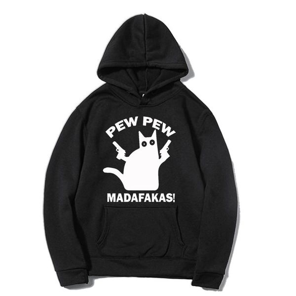 

men's hoodies & sweatshirts fleece long sleeve pew madafakas pullover streetwear hoody, Black