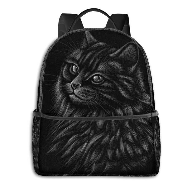 

backpack school bags for teenage cute black cat head travel style back pack korean