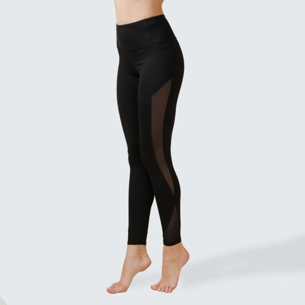 

women's mesh workout high waist yoga pants with side pockets outfits, White;red