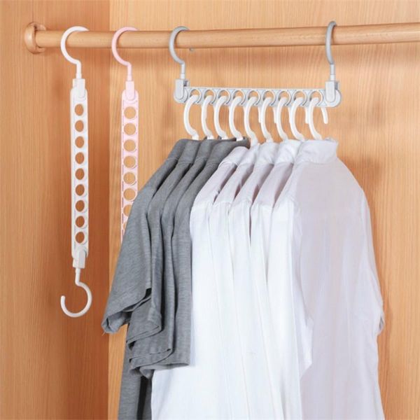 

hangers & racks 9 hole magic clothes hanger multi-function folding rotating wardrobe drying home organizer