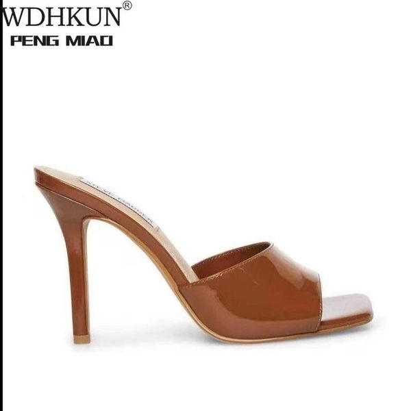 

slippers summer high heels women sandals pu female flip flops shoes 9.5cm platform open toe ladies party slides, Black
