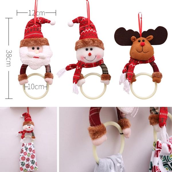 

christmas decorations home decor creative santa elk snowman round ring towel hanging cake gift ornaments