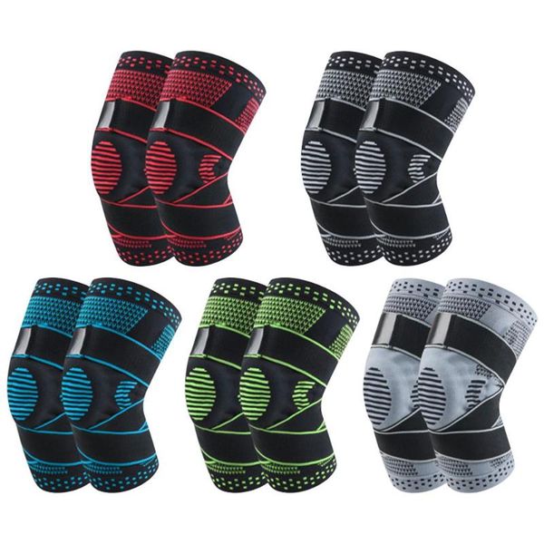 

2pcs non-slip knee brace compression sleeve support spring strap arthritis kneepads silicone running pads elbow &, Black;gray