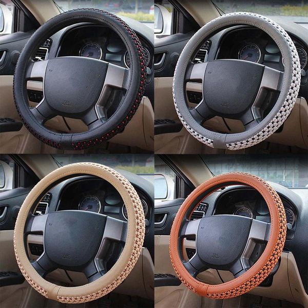 

steering wheel covers 38cm universal auto steering-wheel cover microfiber leather car ice silk anti-slip breathable four season