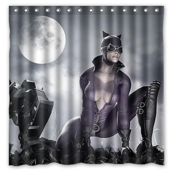 

shower curtains custom waterproof bathroom curtain cat woman mildew resistant polyester fabric bath 180*180cm