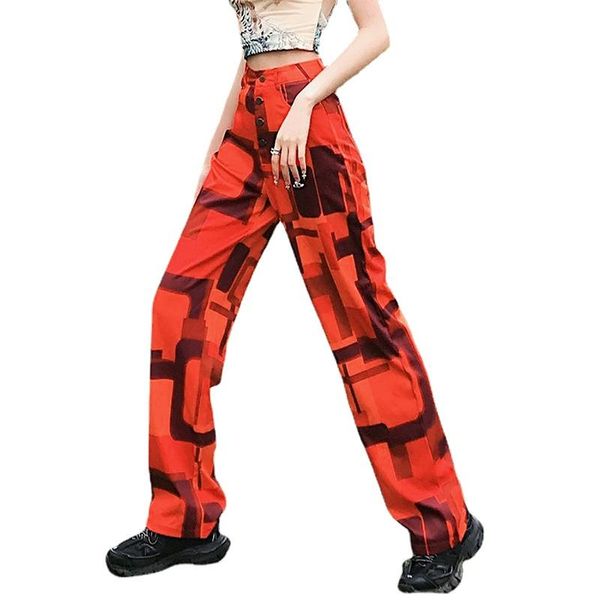 

women's pants & capris orange y2k fashion women high waist wide leg e girl aesthetic trousers female sweatpants, Black;white