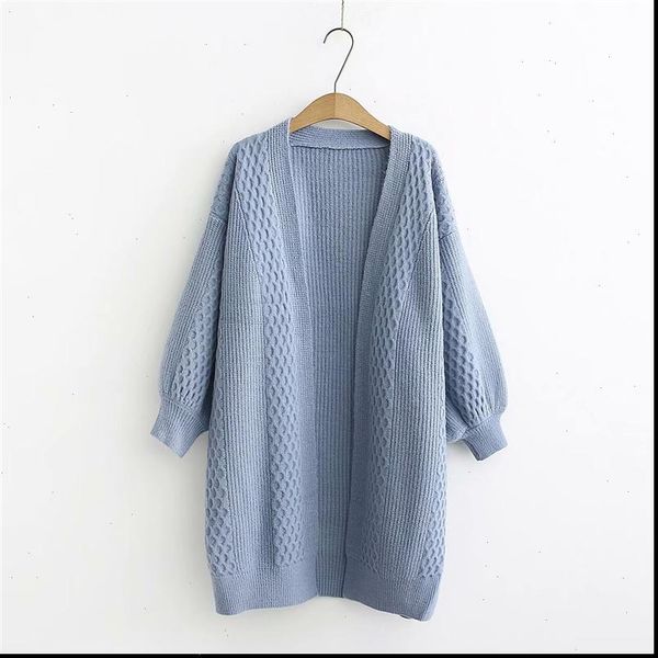 

h.sa long and cardigans womens sweaters lantern sleeve loose knitte coat open stitch winter cashmere female, White;black