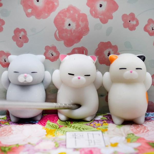 

small animal supplies 3pcs cute mochi cat squeeze healing fun kids kawaii toy stress reliever squishy toys relief animals